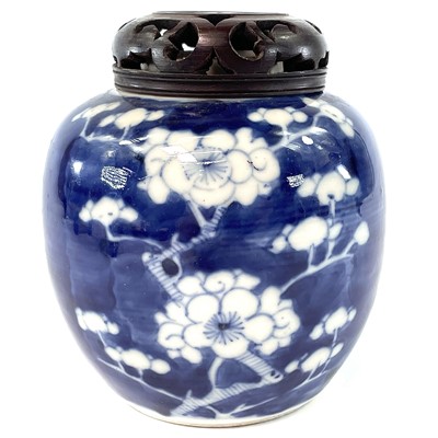 Lot 49 - A Chinese prunus blossum pattern porcelain...
