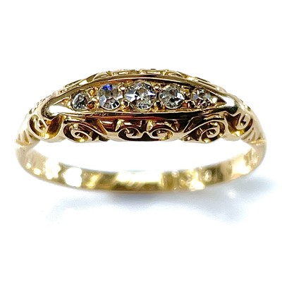 Lot 212 - An early 20th century 18ct diamond set five...