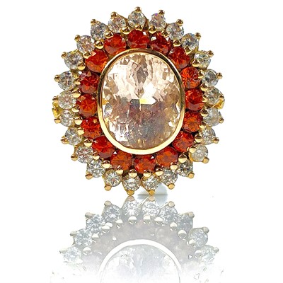 Lot 323 - An attractive contemporary 18ct gold morganite,...