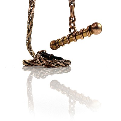 Lot 73 - A 19th century 9ct gold (tested) rope link...