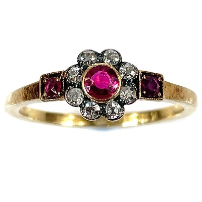 Lot 223 - An early 20th century 18ct diamond and ruby...