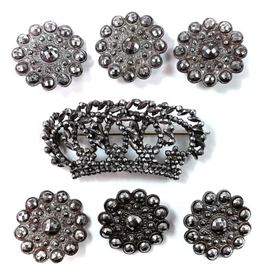 Lot 260 - A Georgian cut steel brooch in the form of a...