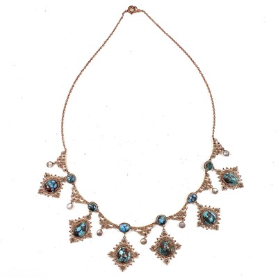 Lot 109 - A good early 20th century 9ct gold, turquoise...
