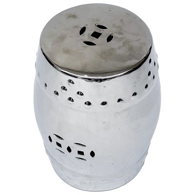 Lot 870 - A Chinese style ceramic silver colour glazed...
