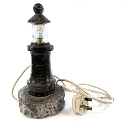 Lot 188 - A turned and polished Cornish serpentine...