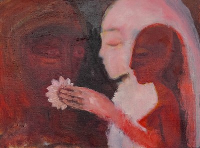Lot 90 - Kate WALTERS Healing Flower Spirit Oil on...