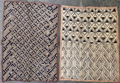Lot 1215 - Two Kuba cloths, early 20th century, 52.5 x...