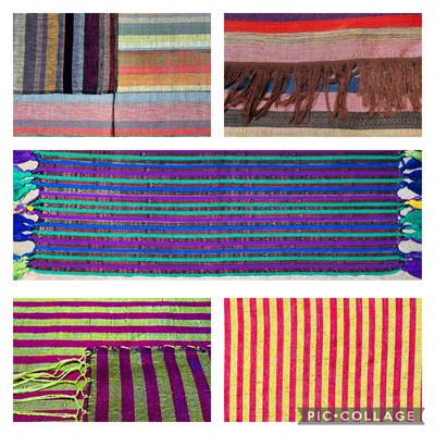 Lot 1220 - Seven North African striped cotton textiles. (7)