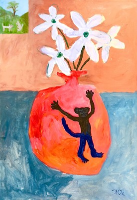 Lot 117 - David PEARCE (1963) Monkey Vase Oil on canvas...