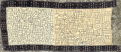 Lot 1224 - Two Kuba cloths, 60 x 133cm and 42 x 51cm.