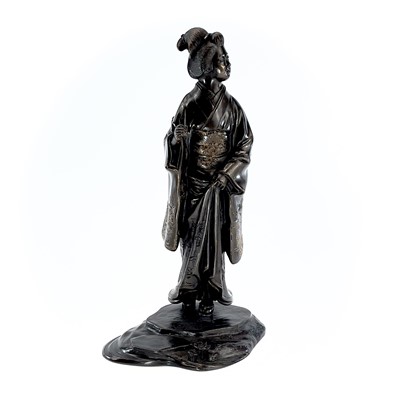 Lot 14 - A Japanese bronze model of a Geisha, by...