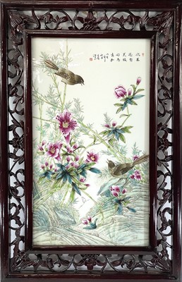 Lot 47 - A Chinese famille rose porcelain plaque, early...