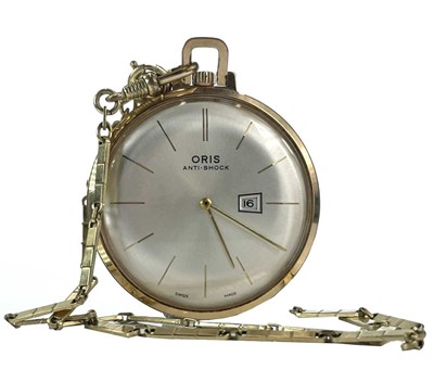Lot 372 - An Oris 1970's gold plated crown wind dress pocket watch.