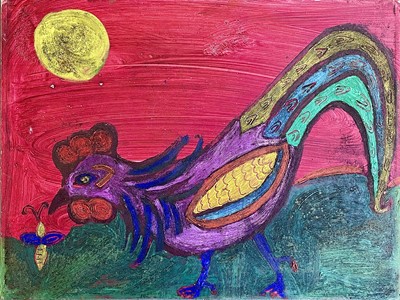 Lot 205 - Julia BERLIN (1942-2021) Cock with a Butterfly...