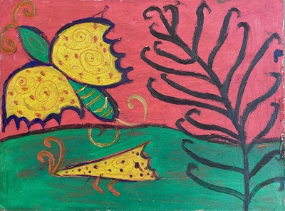 Lot 262 - Julia BERLIN (1942-2021) Insects Oil on board...