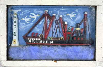 Lot 12 - A primitive folk art painted diorama of the...