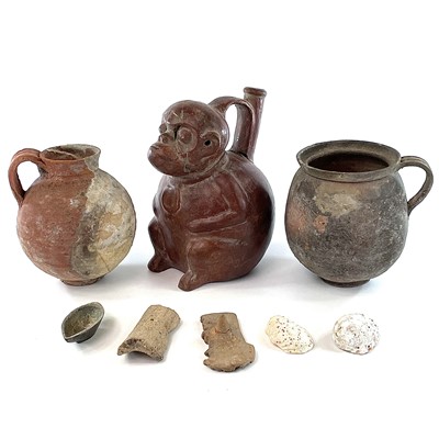 Lot 48 - A pre-Columbian type stirrup vessel, modelled...