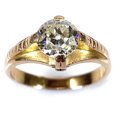Lot 23 - A 22ct gold 1ct diamond solitaire ring,...