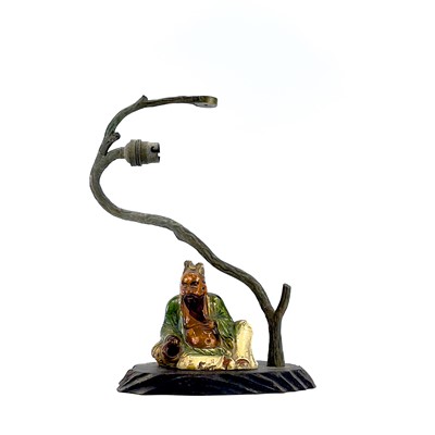 Lot 94 - A Chinese sancai-glazed figure, mounted as a...