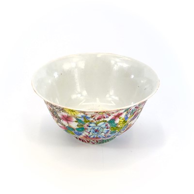 Lot 96 - A Chinese porcelain millifleur bowl, Republic...