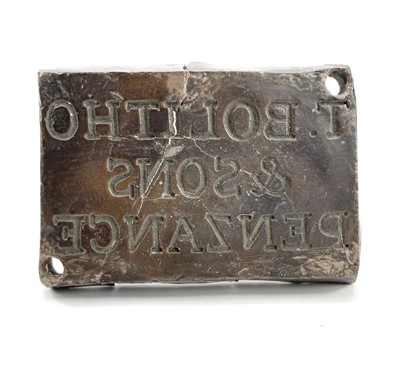 Lot 195 - A bronze hot mark inscribed 'T. BOLITHO & SONS...