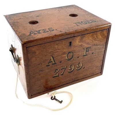 Lot 5 - A late Victorian mahogany voting box,...