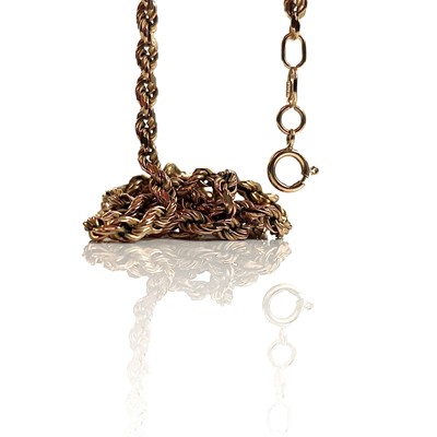 Lot 34 - A 9ct gold rope twist necklace, length 52cm,...