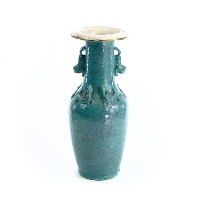 Lot 17 - A Chinese robins egg glaze porcelain vase,...
