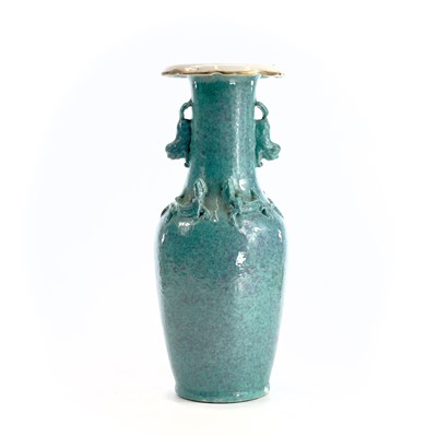 Lot 17 - A Chinese robins egg glaze porcelain vase,...