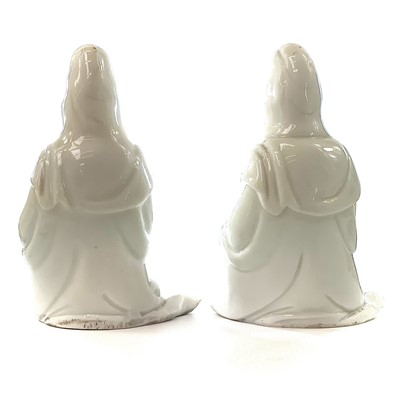 Lot 39 - Two Chinese blanc de chine figures of Guanyin,...