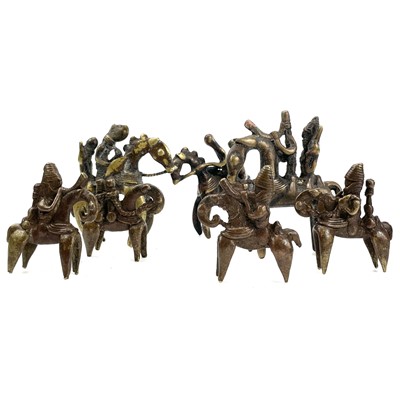 Lot 50 - An African Kotoko bronze equestrian figure...