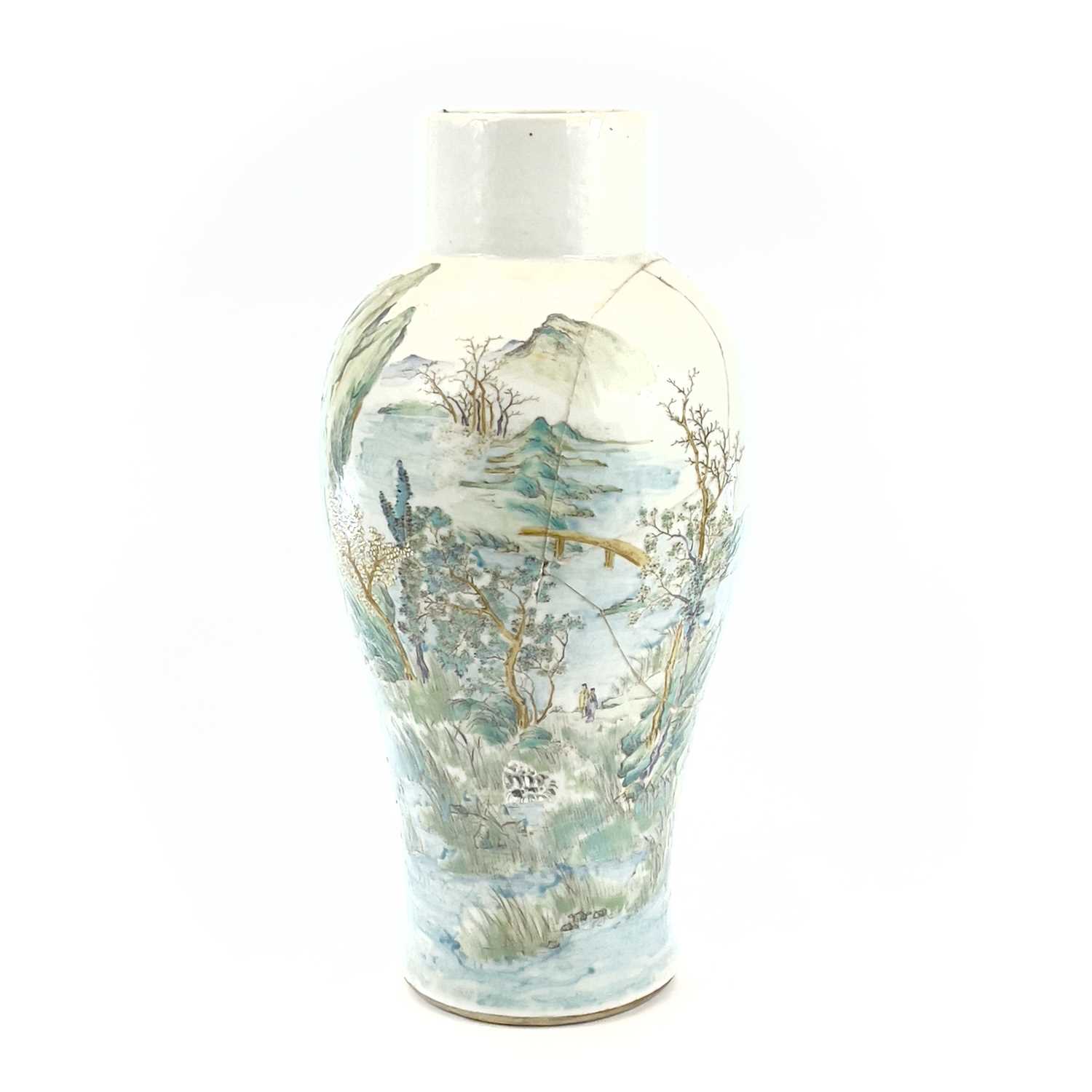 Lot 28 - A Chinese porcelain baluster vase, 19th...