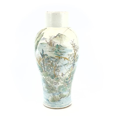 Lot 28 - A Chinese porcelain baluster vase, 19th...