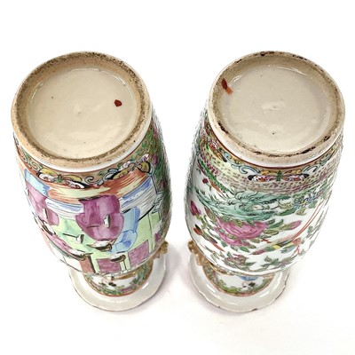Lot 32 - A pair of Chinese Canton porcelain vases, 19th...