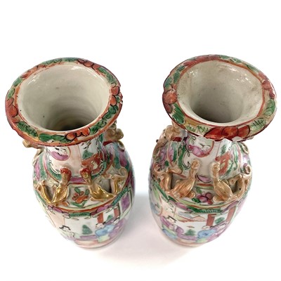 Lot 45 - A pair of Chinese Canton porcelain vases, 19th...