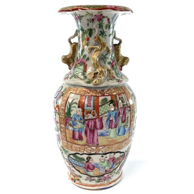 Lot 13 - A Chinese Canton porcelain vase, 19th century,...