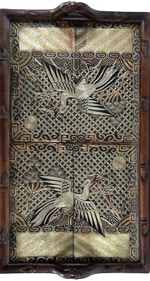 Lot 170 - Two Chinese silk and metal thread rank badges,...