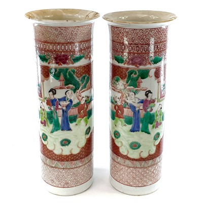 Lot 103 - A pair of Chinese famille verte porcelain...