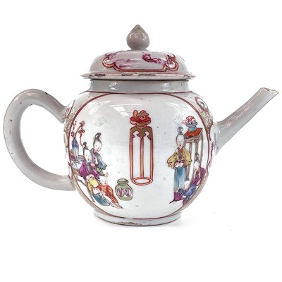 Lot 93 - A Chinese famille rose porcelain teapot, 18th...