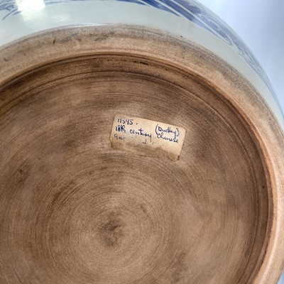 Lot 191 - A Chinese blue, white and copper red porcelain...