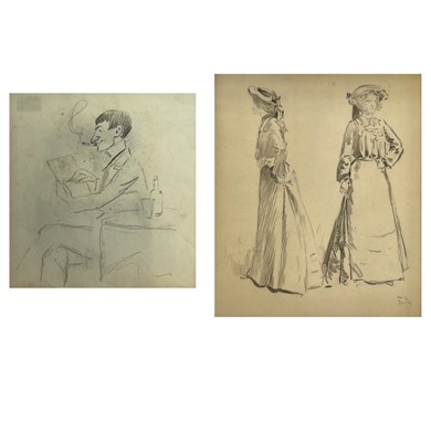 Lot 271 - Phil MAY (1864-1903) Two Fashionable Ladies...
