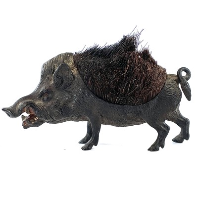 Lot 11 - An Austrian cold painted bronze boar pen wipe,...