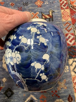 Lot 9 - A Chinese blue and white porcelain prunus...