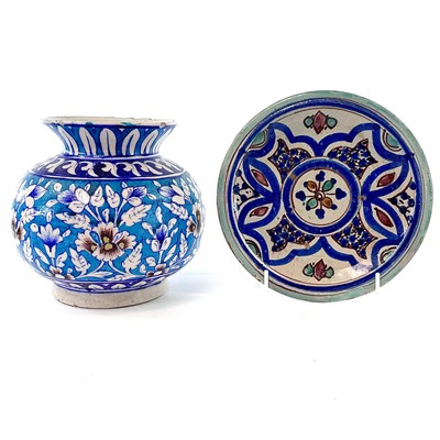 Lot 1028 - A Moroccan pottery dish, circa 1900, diameter...