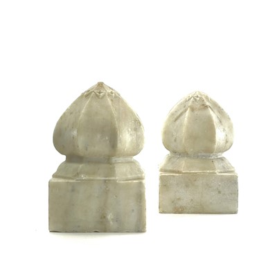 Lot 1031 - A pair of Indian white marble carpet weights,...