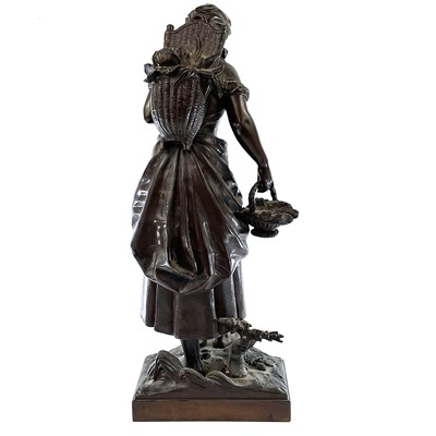Lot 3 - A bronze figure of a bare-foot farm girl,...