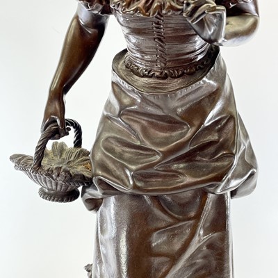 Lot 3 - A bronze figure of a bare-foot farm girl,...