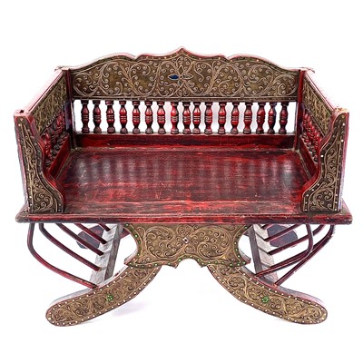 Lot 1035 - An Indian Howdah chair, with a spindle filled...