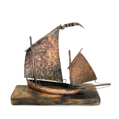 Lot 42 - Mark PENROSE (XX-XXI) Copper model of a lugger...