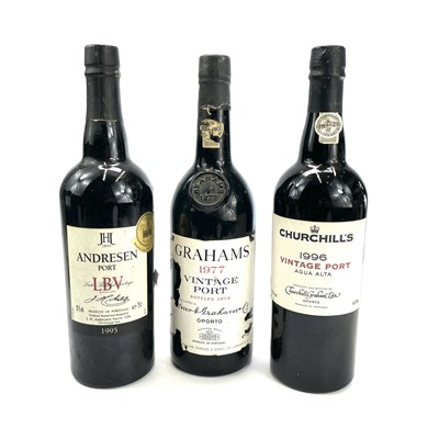 Lot 69 - A bottle of Grahams 1977 vintage port together...